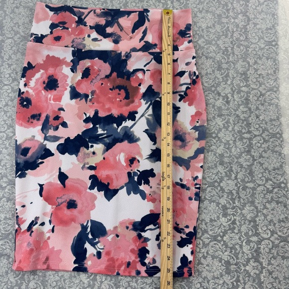Silhouette Nyc Floral Stretchy Pencil Skirt XL White Pink Blue - Picture 4 of 9